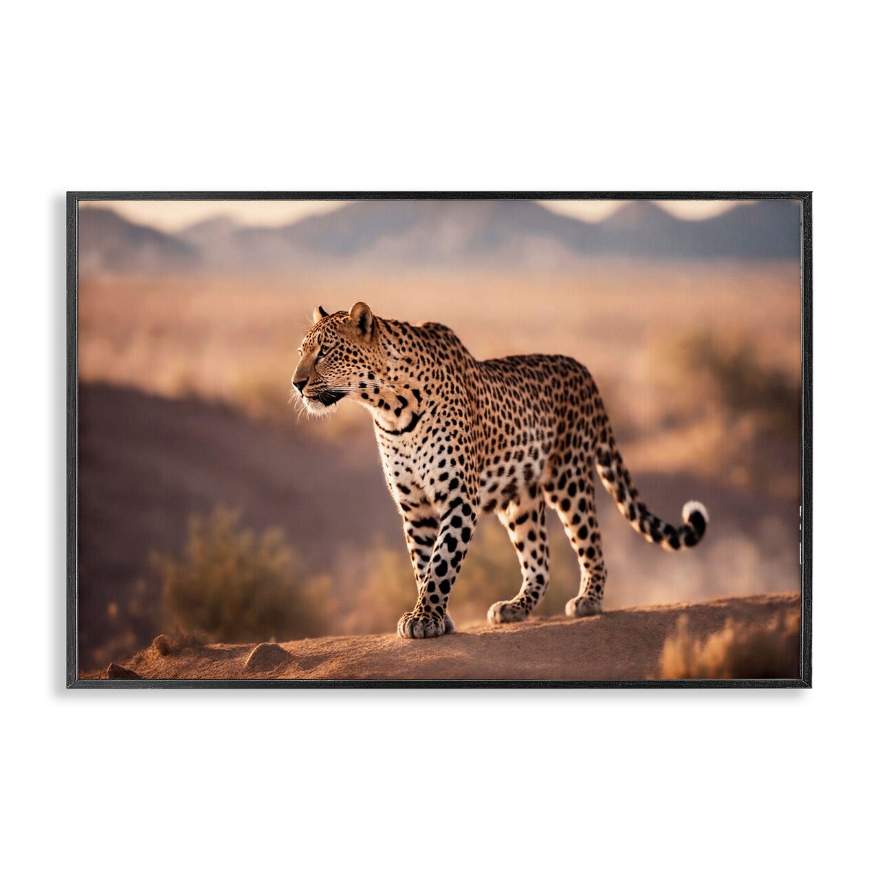 Stupell Industries Cheetah On Patrol Framed Giclee Wall Art Design by Noah Bay